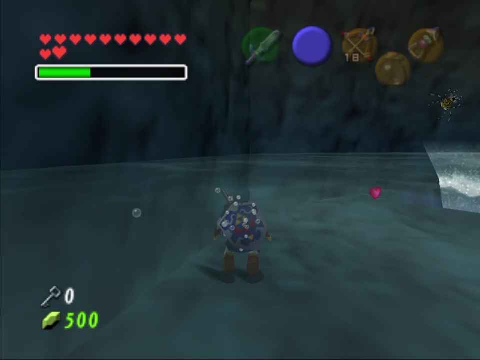 After getting the Longshot, use the Iron Boots in the Whirlpool tunnel