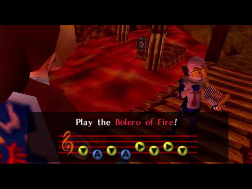 Learn the Bolero of Fire after hookshotting across the gap