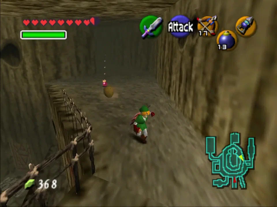 Time your bomb just right to hit this rolling Goron