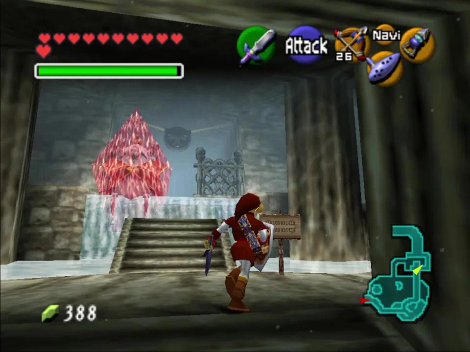 Go past the frozen king in Zora's Domain