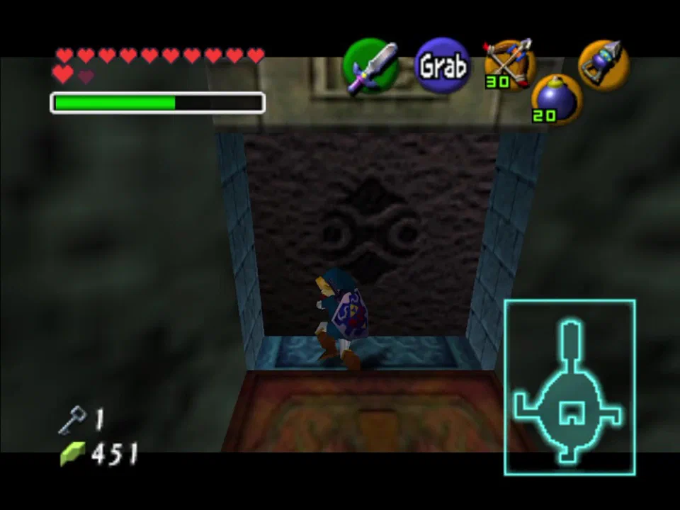 Push this block on the lower level to find the path to key #2