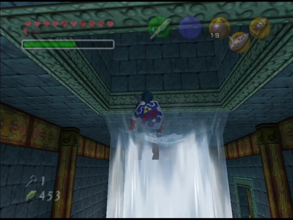 Ride this spout up to the top level to raise the water again
